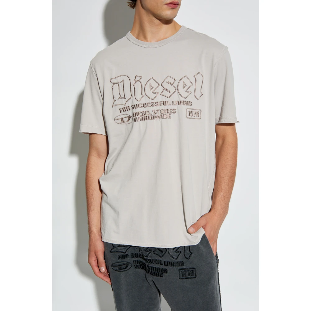 Diesel T-shirt `T-Rawjust` Gray Heren