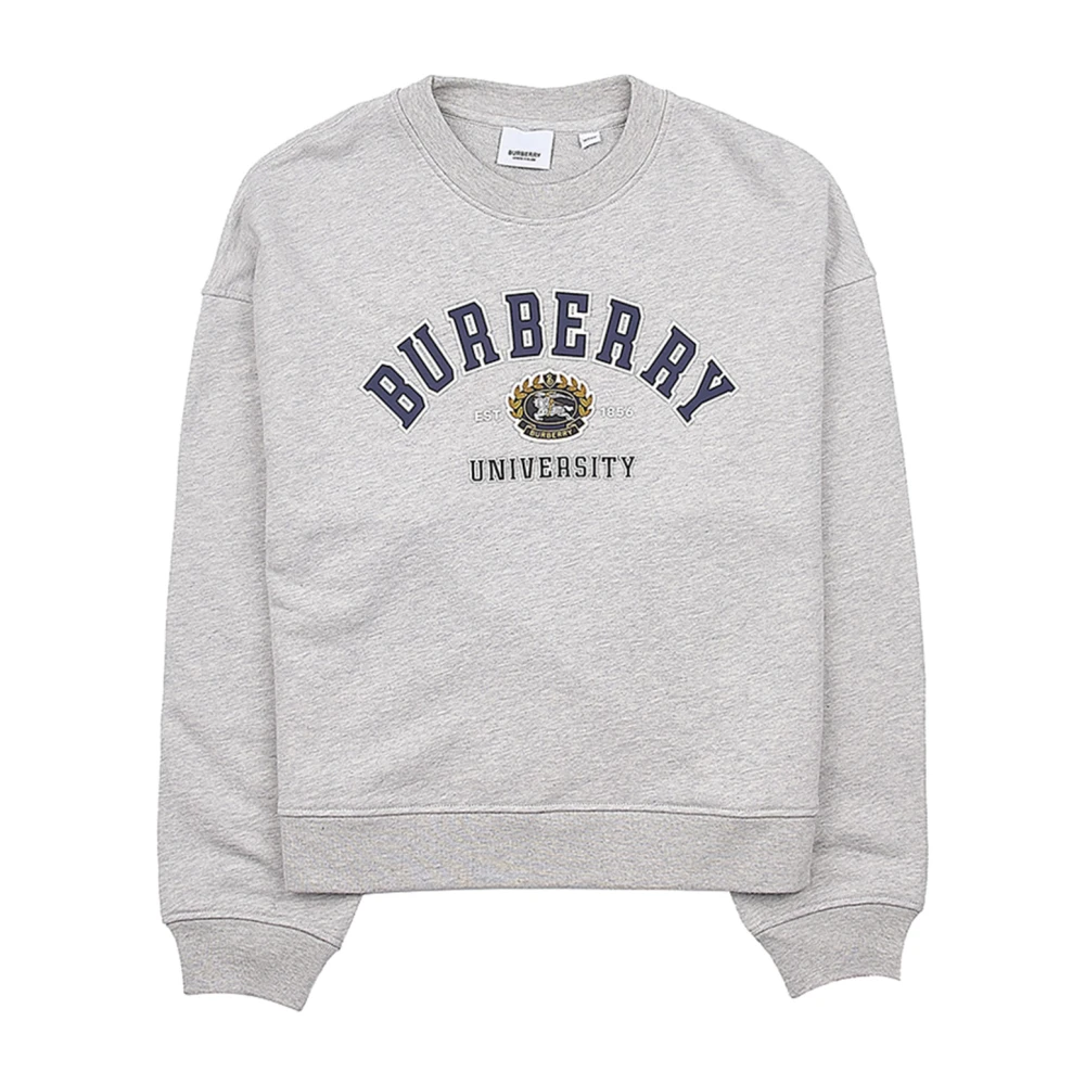 Burberry Barn Logo Cropped Sweatshirt Top Gray, Flicka