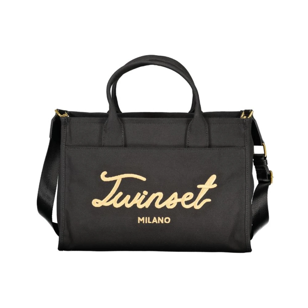 Twinset Women's Black Shopping Bags, One Size, Tote Bag