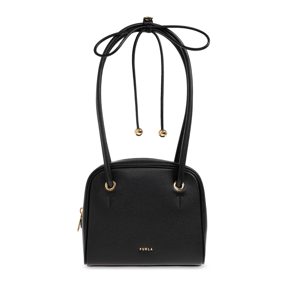 Furla Vrouw Zwart Tassen Dames, One Size, Leer, Poppy Bag