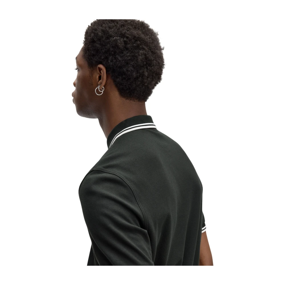 Fred Perry Groen Poloshirt met Dubbele Streep Green Heren
