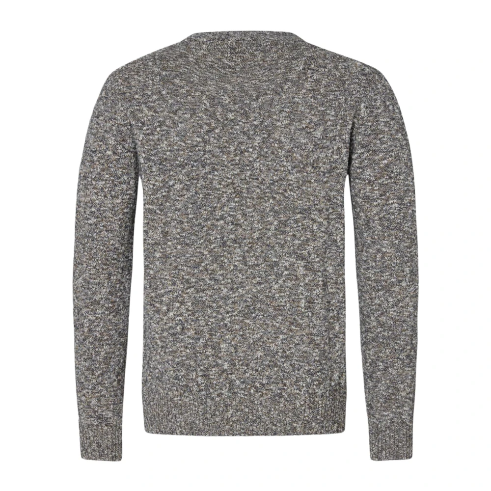 Oscar Jacobson Blauwe Micro Ronde Hals Trui Blue Heren