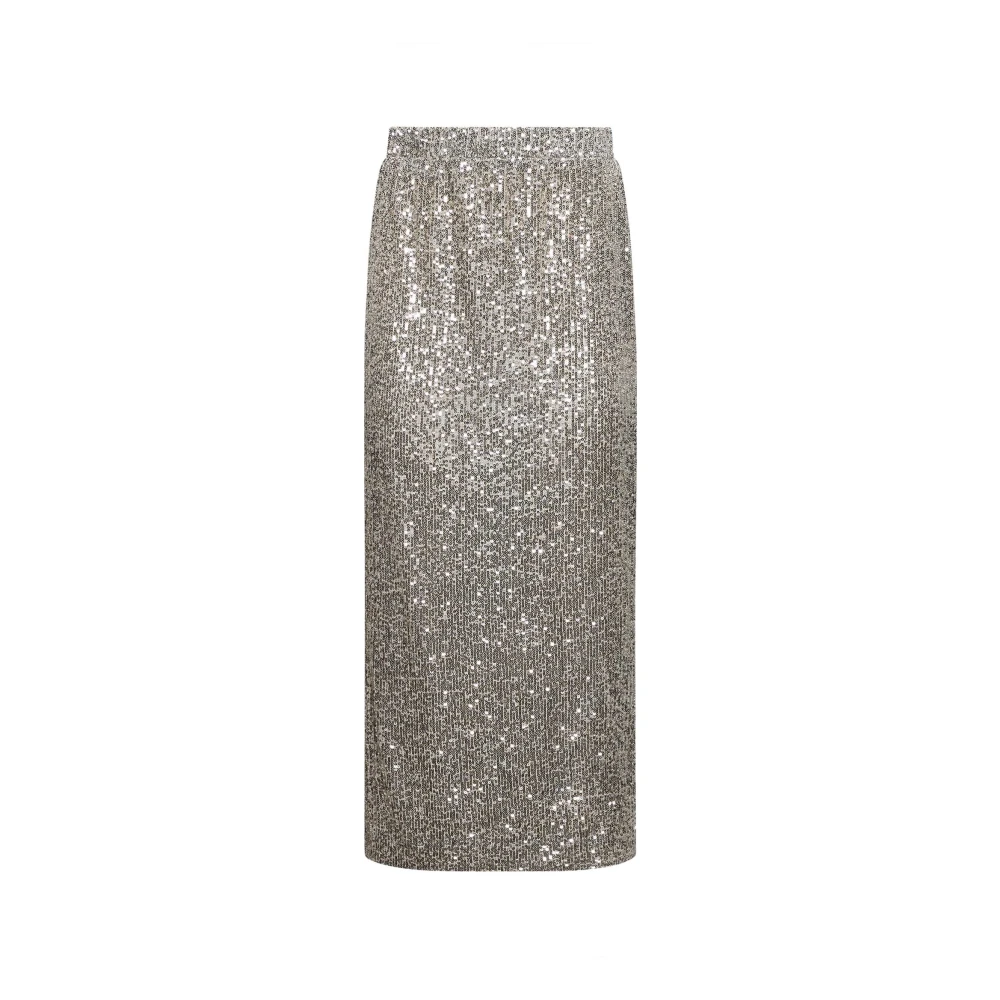Max Mara Weekend Asymmetrische Geribbelde Taille Rok Gray Dames