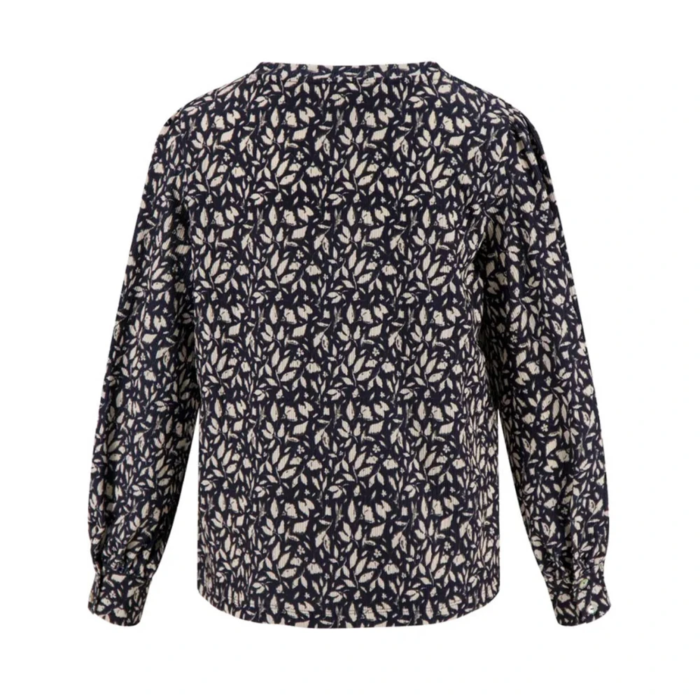 Zusss Bladprint Lange Mouw Top Multicolor Dames