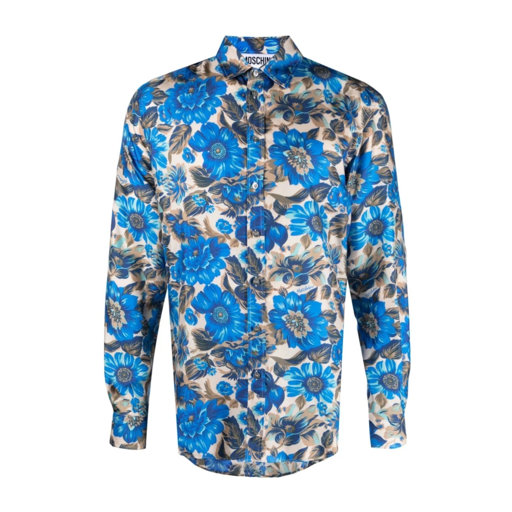 Moschino Zijden Overhemd met Bloemenprint Multicolor Heren