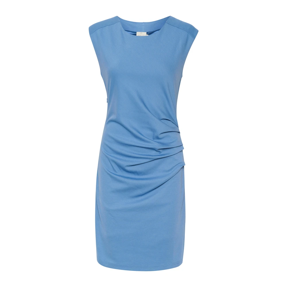 Kaffe Gedrapeerd Ronde-Hals Jurk Quiet Harbor Blue Dames