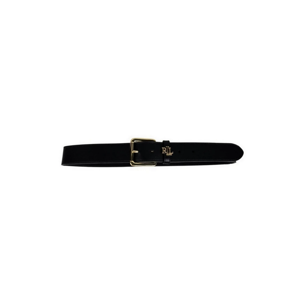 Ralph Lauren Women's Black Belts, M, Logo Keeper Belt