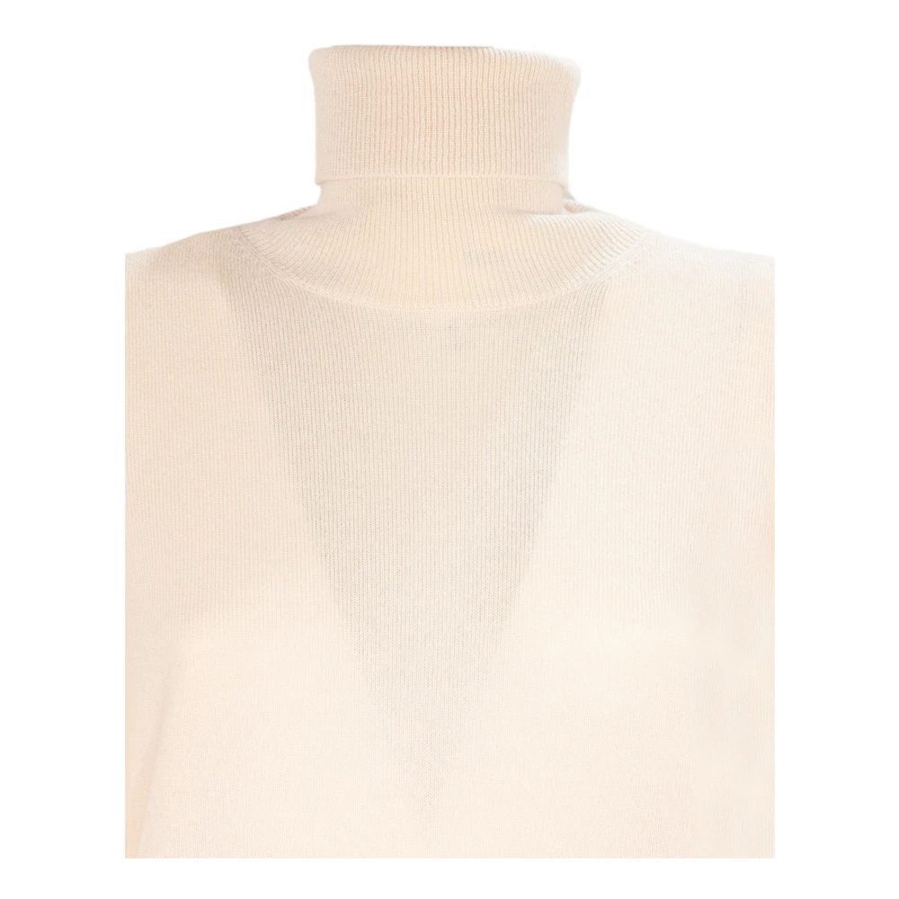 Kangra Beige Wol Kasjmier Trui Met Col Beige Dames