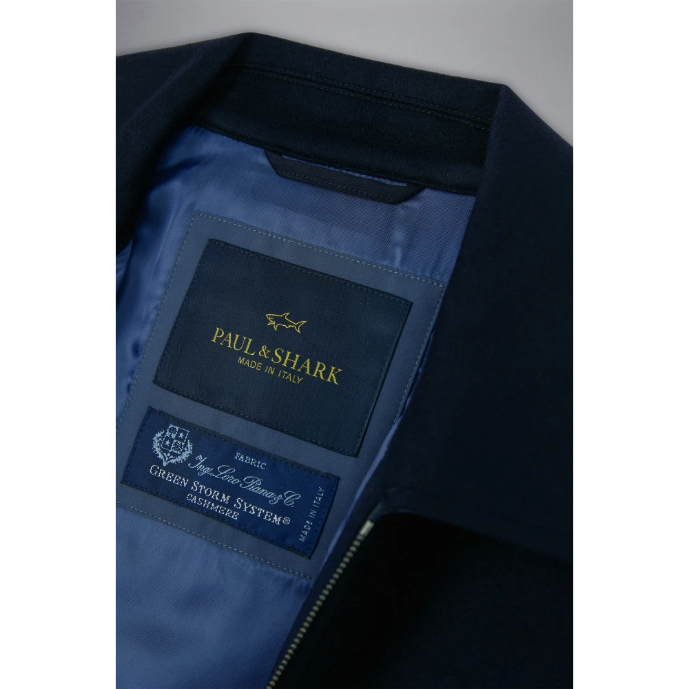 PAUL & SHARK Blauwe Zip Overshirt Jas Blue Heren