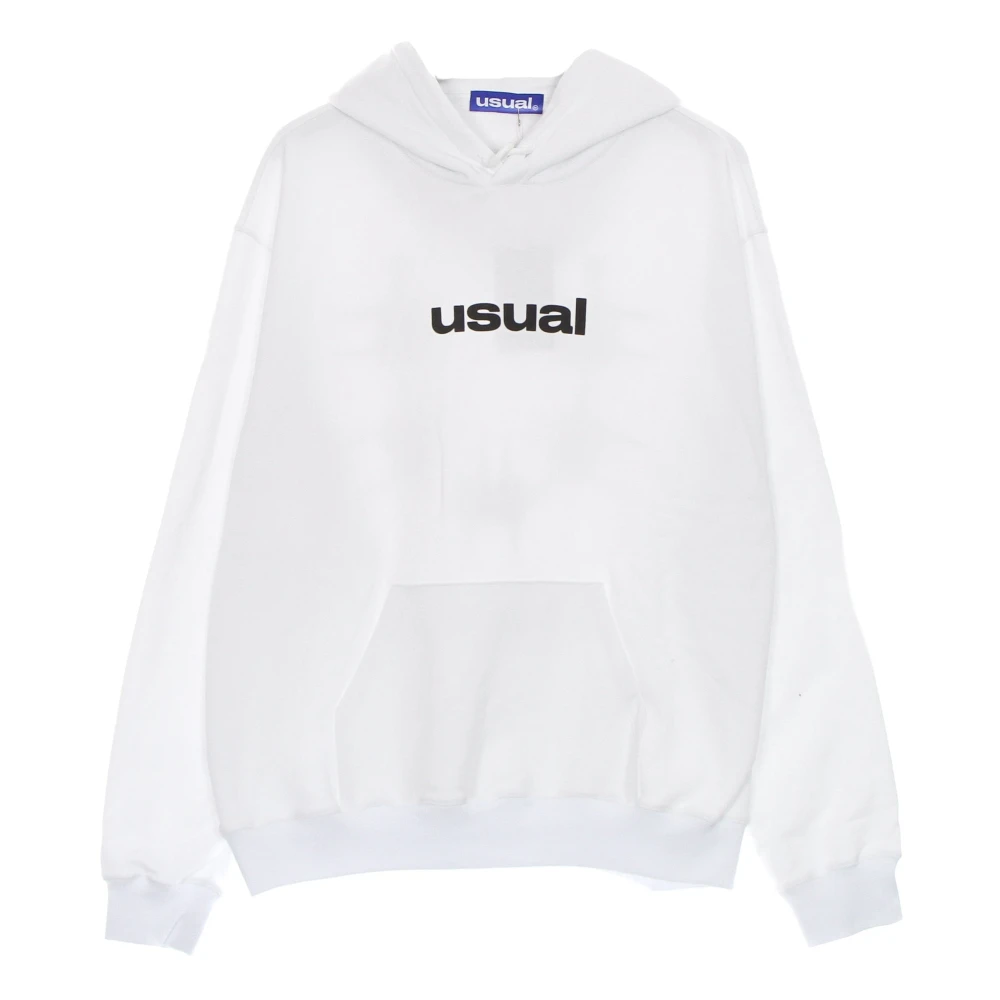 Usual Witte hoodie met kangoeroezak White Heren