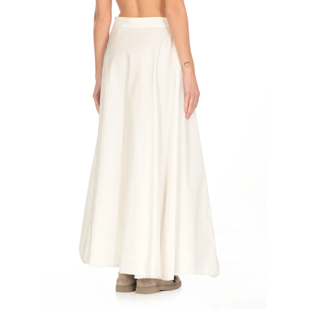 BRUNELLO CUCINELLI Witte Katoenen Asymmetrische Rok White Dames