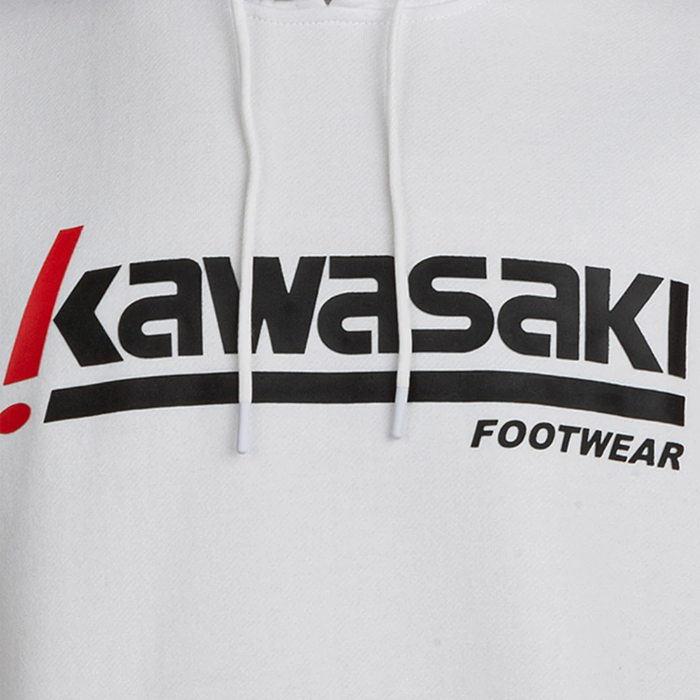 Kawasaki Retro Style Hooded Sweatshirt White Heren