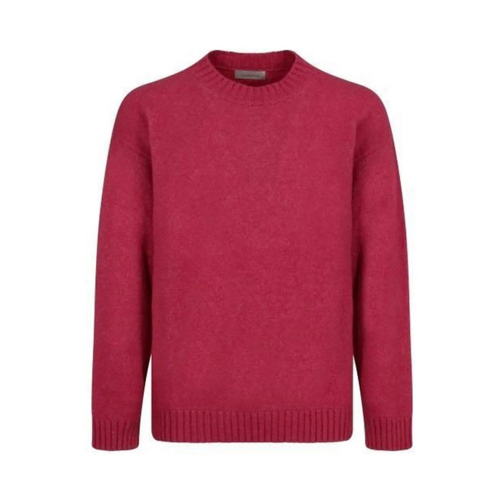 Laneus Men's Red Cashmere Knitwear, L, Stylish Jumper