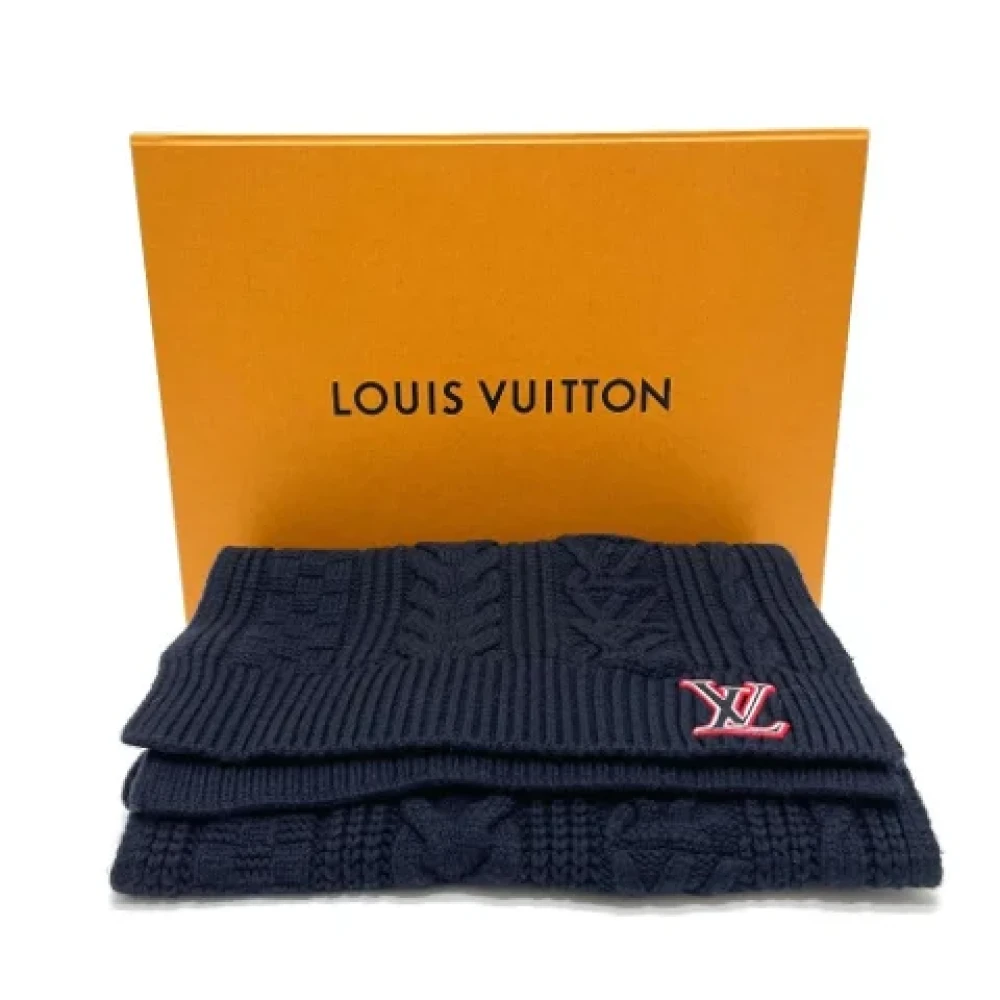 Louis Vuitton Vintage Pre-owned Wool scarves Blue Dames