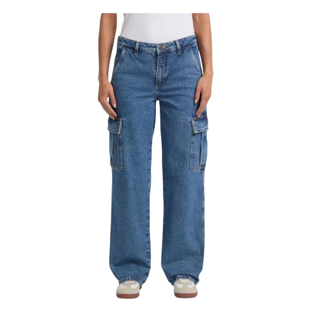 Guess Biologisch Katoenen Cargo Jeans Vrouwen Blue Dames