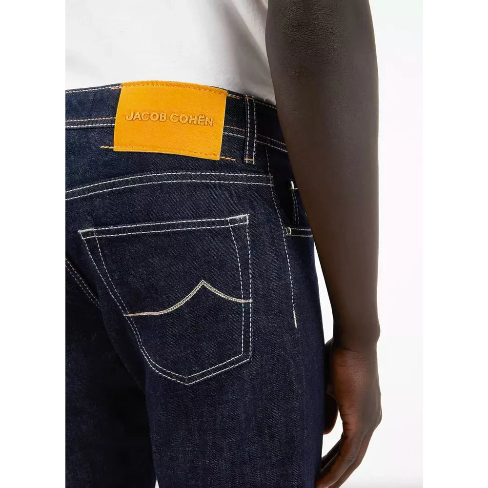 Jacob Cohën Donkerblauwe Jeans van Katoenmix met Bandana Detail Blue Heren