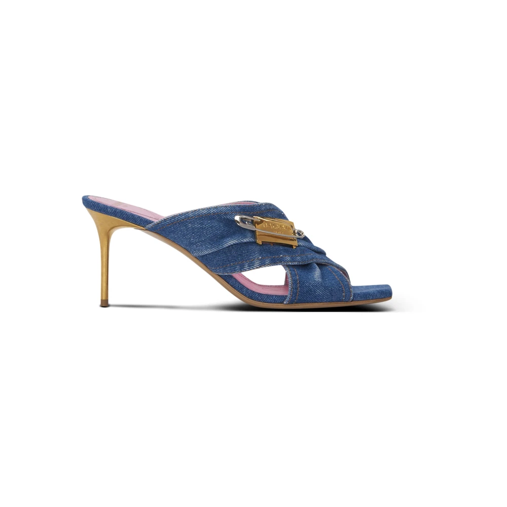 Balmain Denim Safety Pin mules Blue Dames