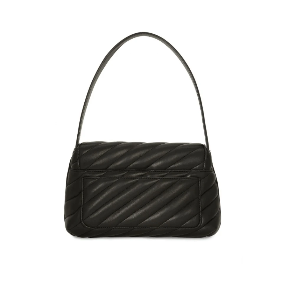 Dolce & Gabbana Gevoerde leren tas met logogesp Black Dames