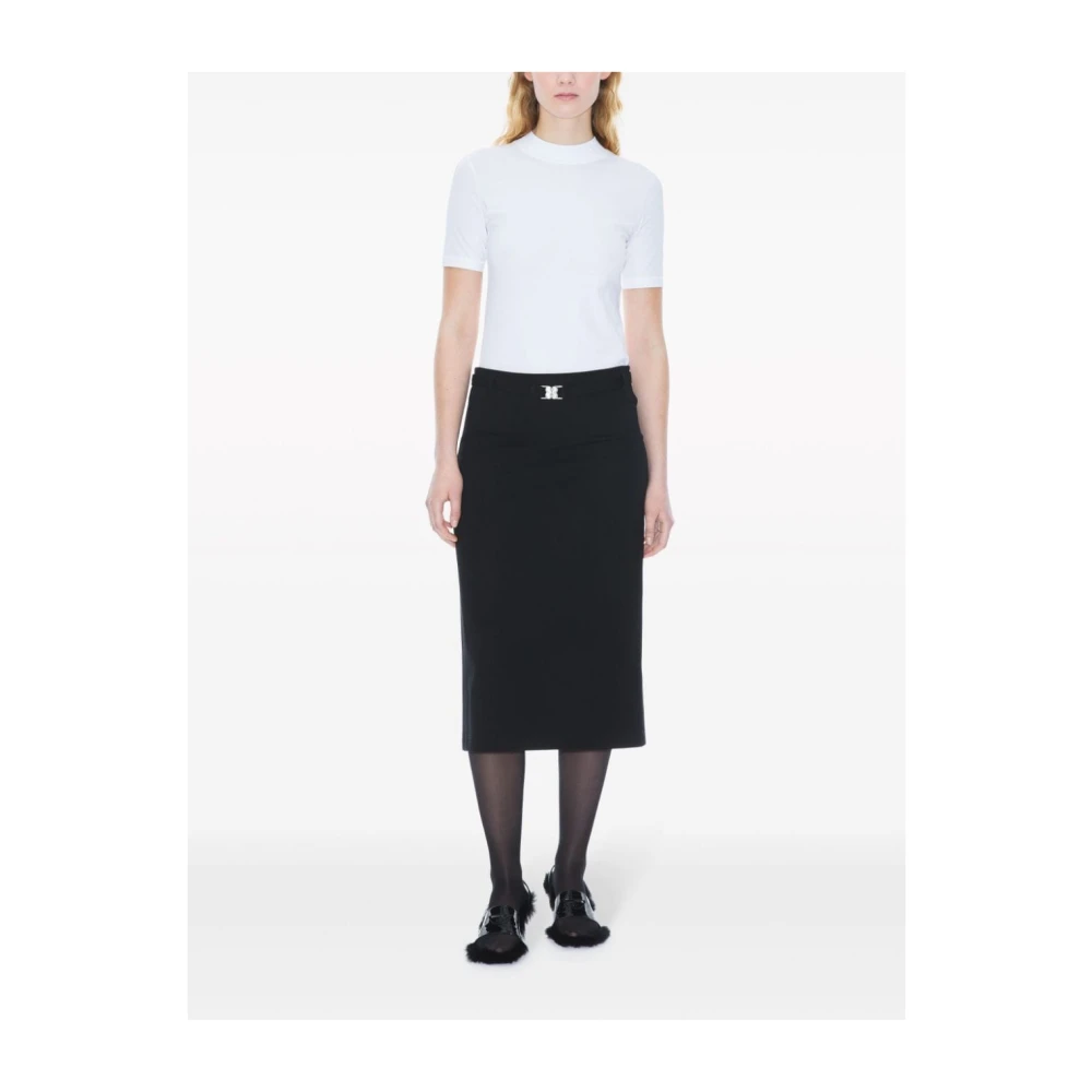 Filippa K Witte Mock Neck Korte Mouw Top White Dames