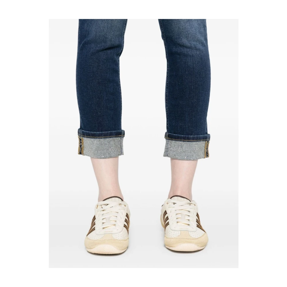 Liu Jo Blauwe Jeans Stijlvolle Manchet Blue Dames