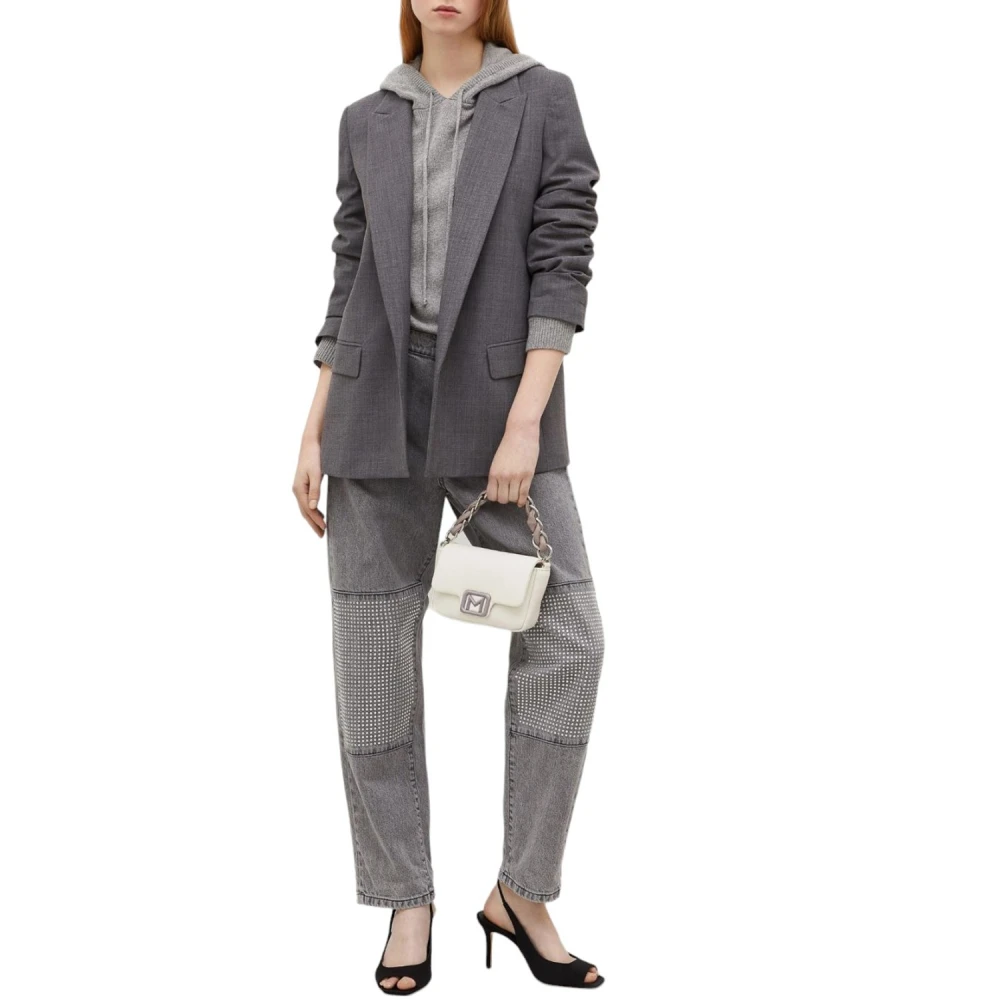 Marella Grijze Melange Jas Gray Dames