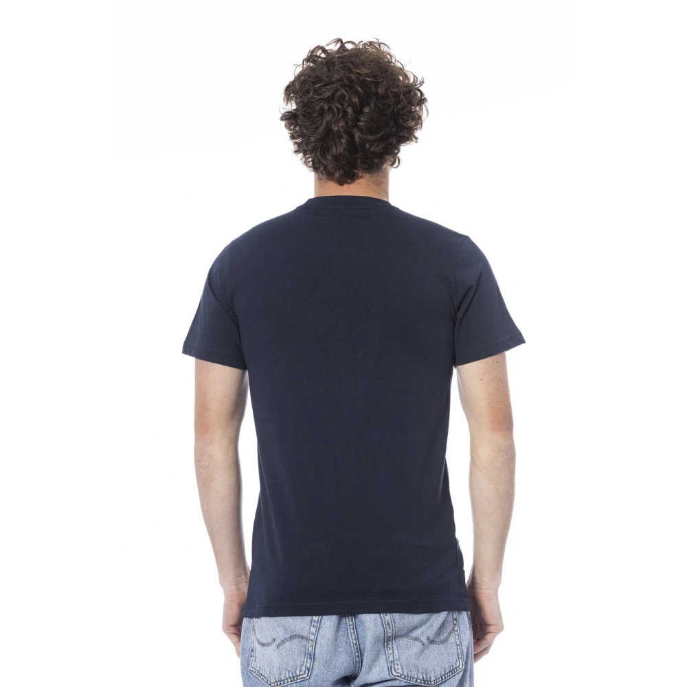 Cavalli Class Logo Print Korte Mouw T-shirt Blue Heren
