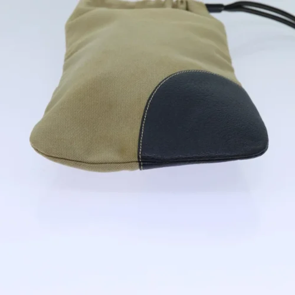 Prada Vintage Pre-owned Canvas pouches Beige Dames