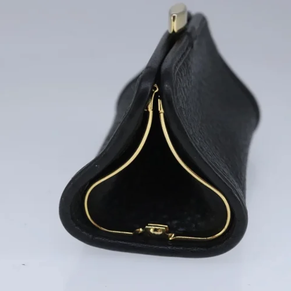 Dior Vintage Pre-owned Leather wallets Black Dames