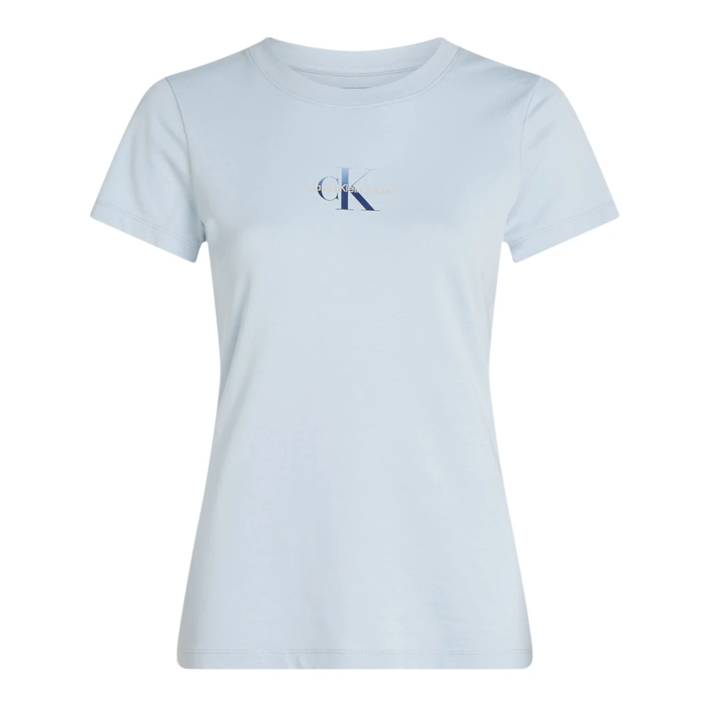 Calvin Klein Jeans Lichtblauw Katoenen T-shirt voor Vrouwen Blue Dames