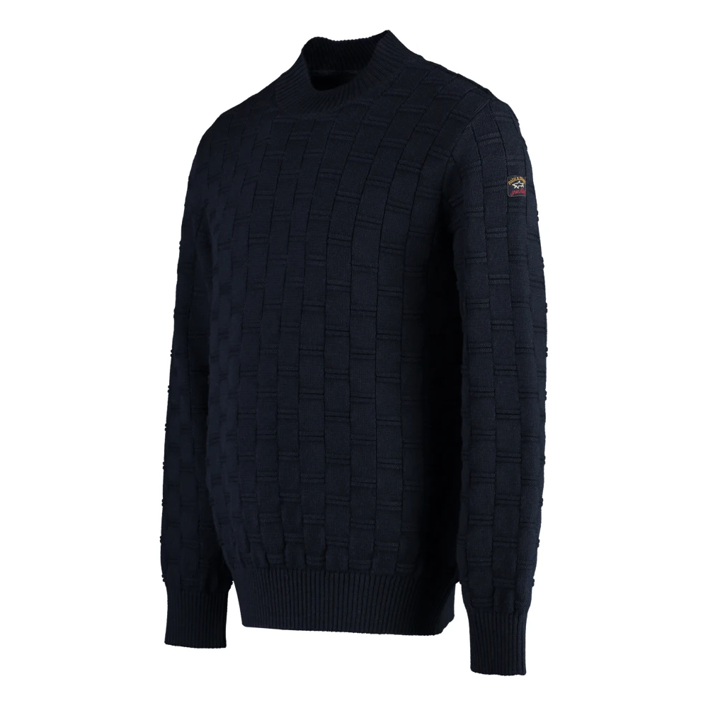 PAUL & SHARK Geribbelde wollen trui Blue Heren