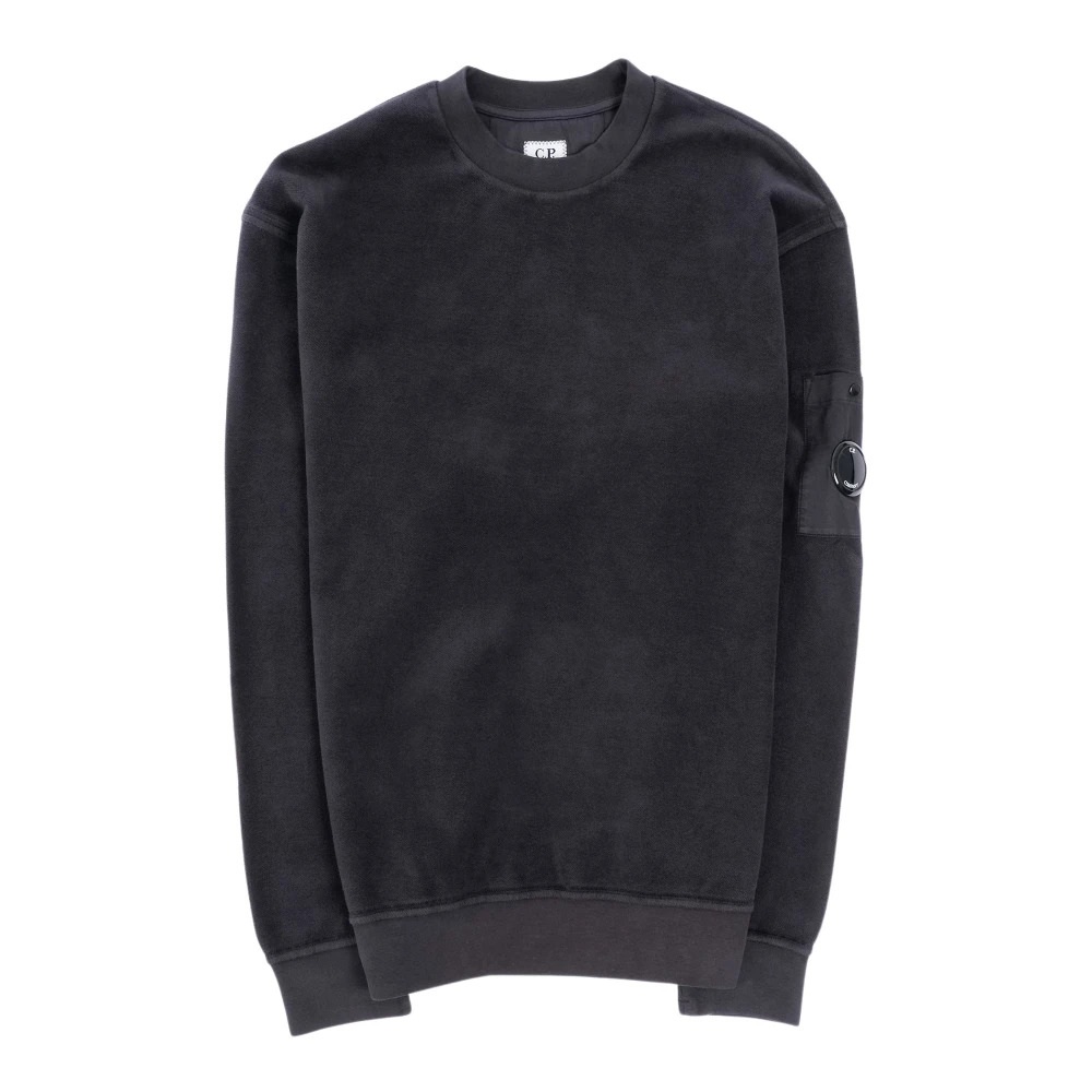 C.P. Company Diagonal Fleece Crew Neck Sweatshirt Black Heren
