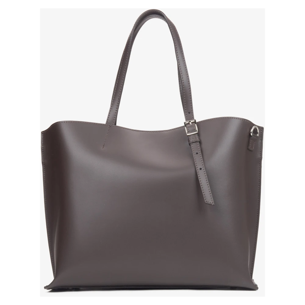 Estro Donkerbruine Shopper Tas voor Vrouwen gemaakt van Premium Italiaans Echt Leer Brown Dames