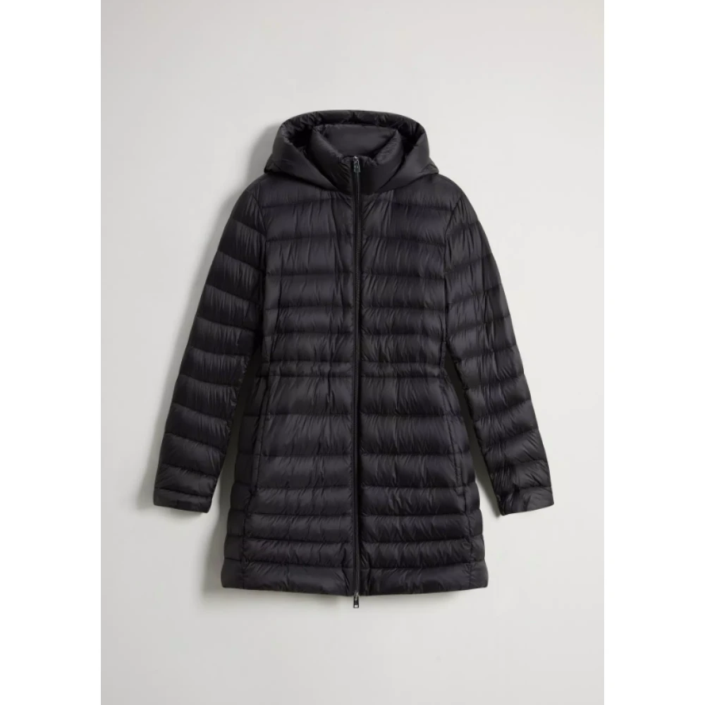 Woolrich Zwarte 3-in-1 gewatteerde jas met capuchon Black Dames
