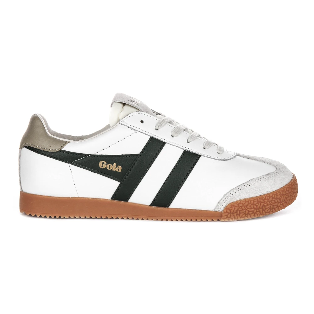 Gola Sneakers, Female, 6 Uk, Green Leather Women's Trainers White
