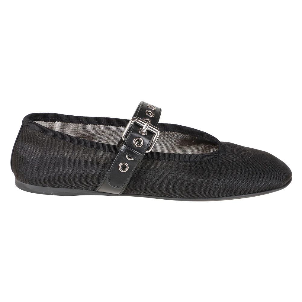 Miu Miu Mesh Ballerinas - Female - Ballerina Shoes - Black - 4 Uk - Shoes