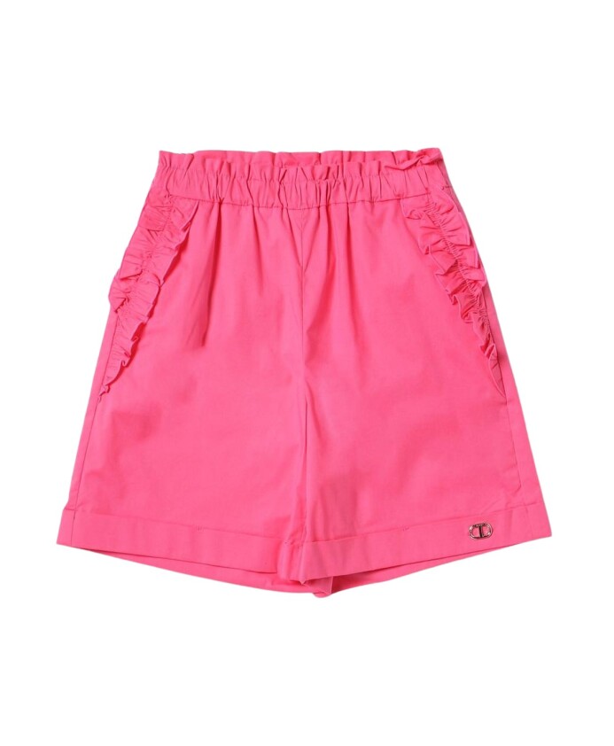 shorts-enfants-en-coton-fuchsia-volante