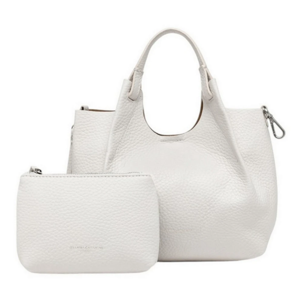 Gianni Chiarini Ivoor Leren Handtas Beige Dames