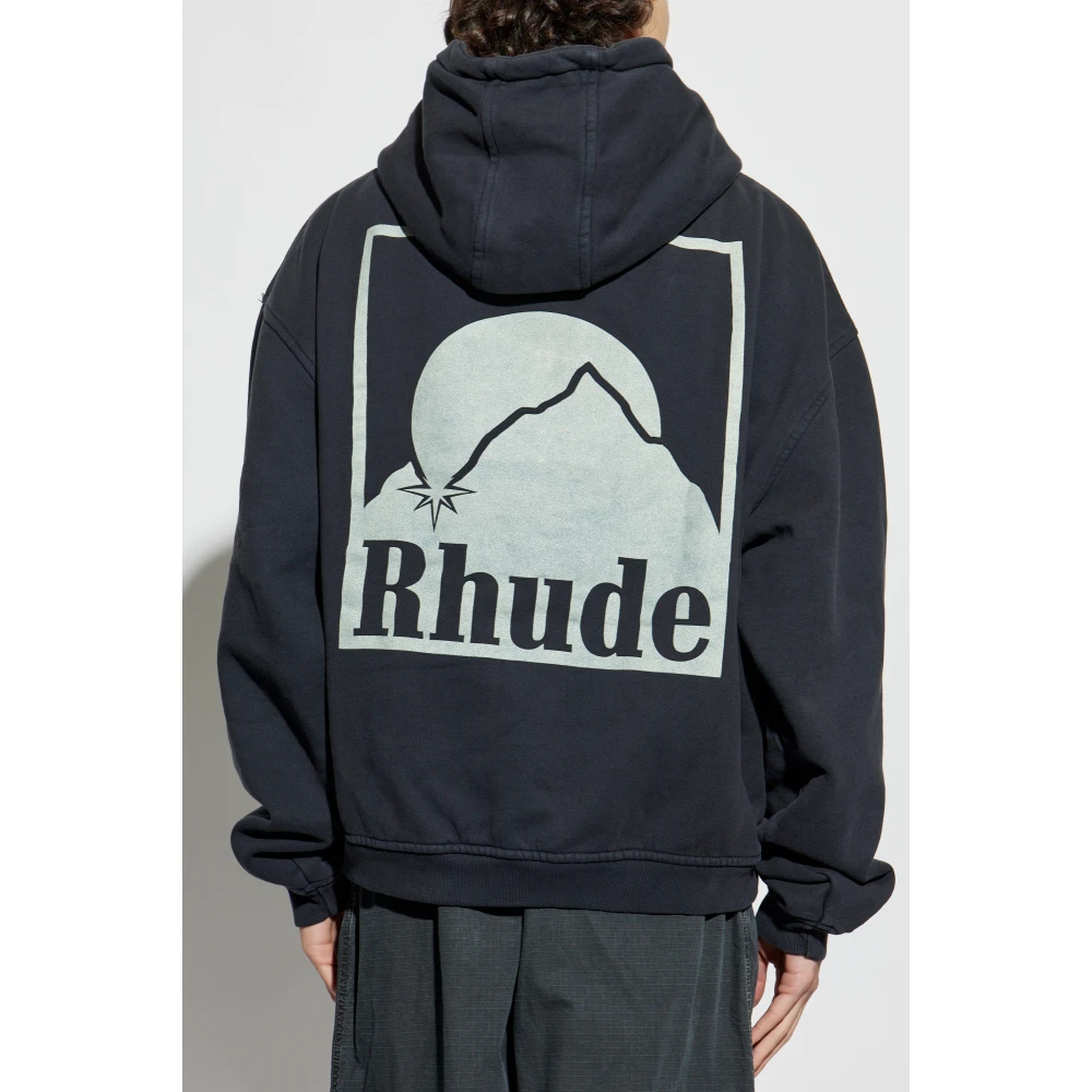 Rhude Logo Sweatshirt Gray Heren