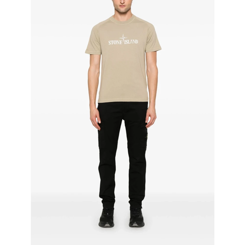 Stone Island Casual Katoenen T-shirt Beige Heren