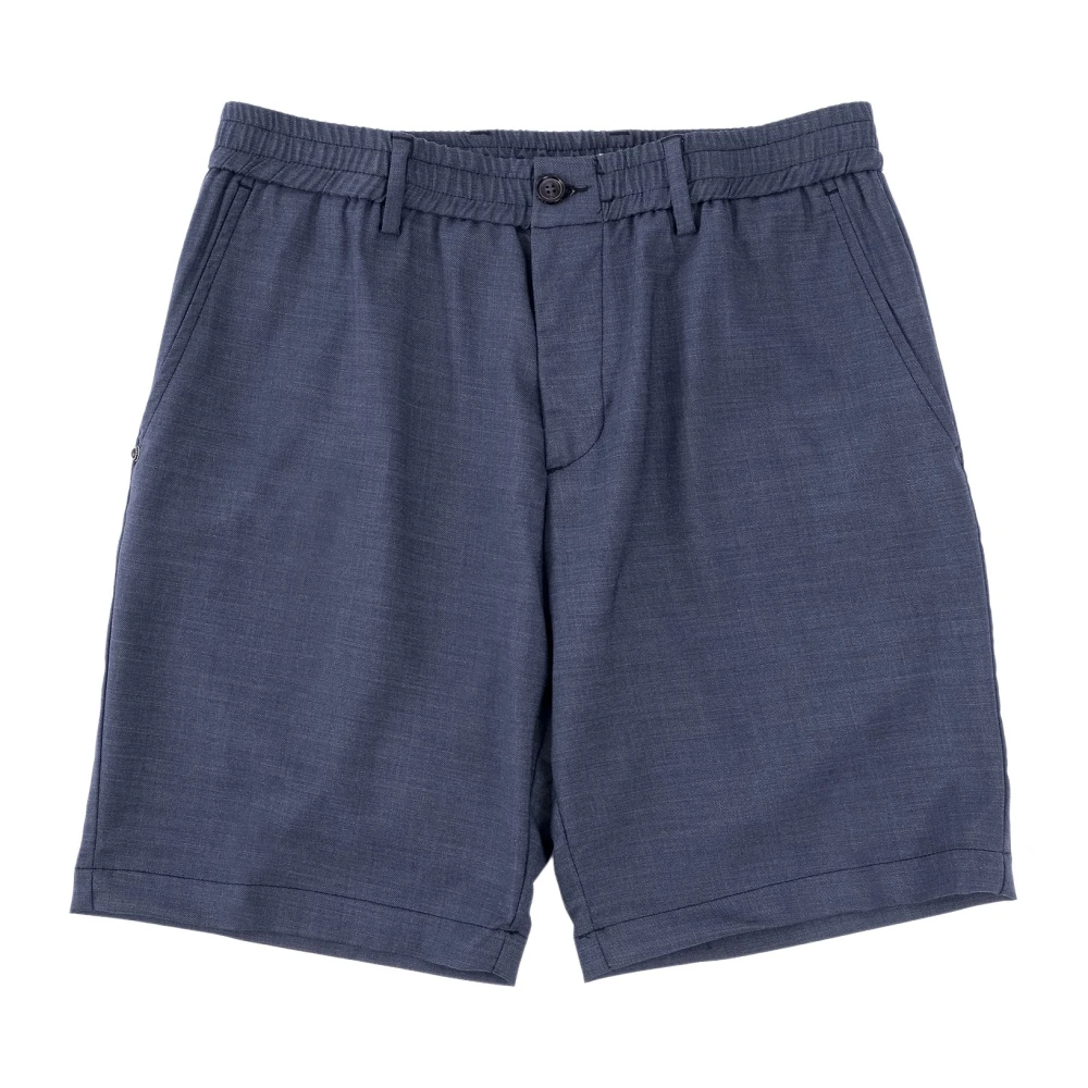 White Sand Blauwe Zee Geweven Shorts met Elastische Tailleband Blue Heren