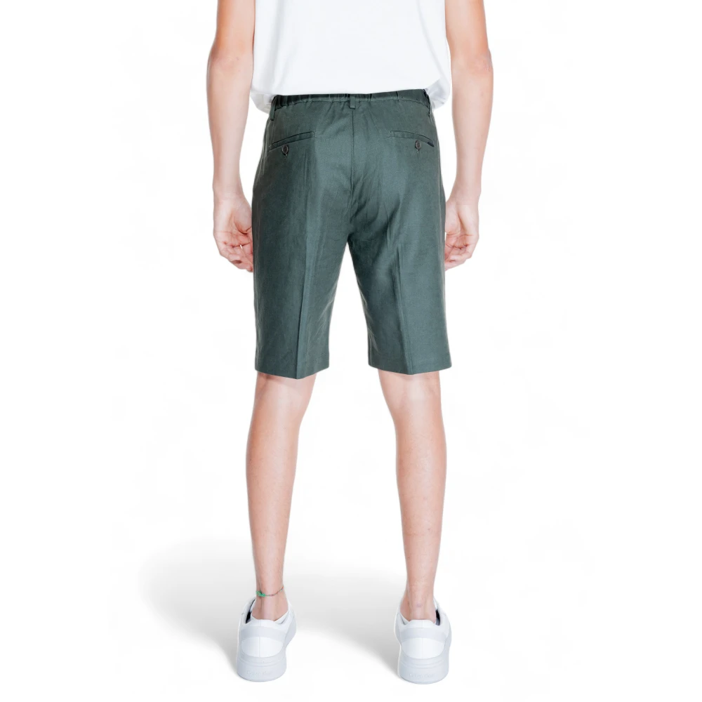 Antony Morato Groene Linnen-Blend Rits Shorts voor Mannen Green Heren