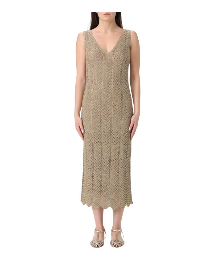 robe-midi-metallique-doree