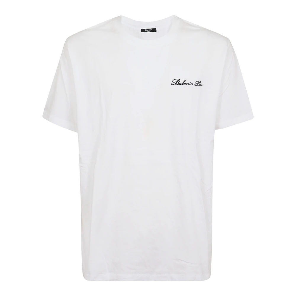 Balmain Biologisch Katoenen T-shirt Casual Pasvorm White Heren