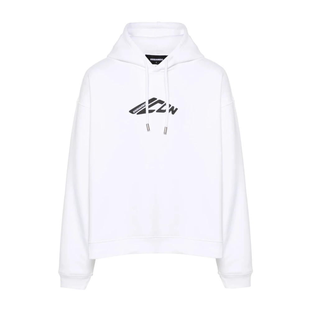 Dsquared2 Witte Grafische Sweatshirt met Capuchon White Heren