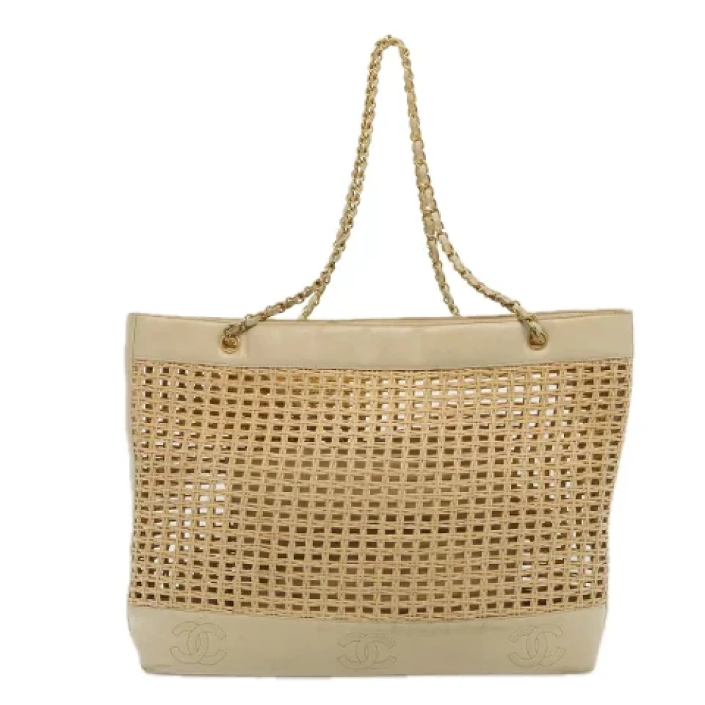 Chanel Vintage Pre-owned Fabric totes Beige Dames