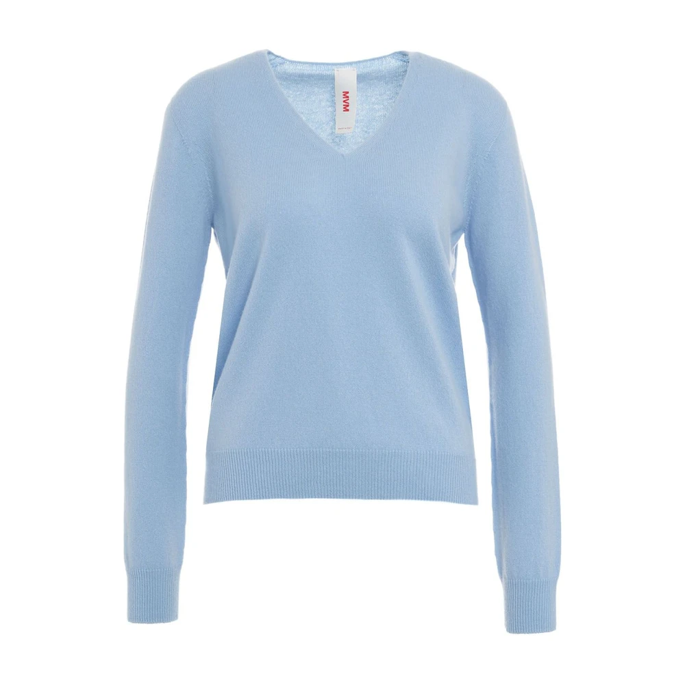 MVM Blauwe Cashmere Gebreide Trui Aw24 Blue Dames