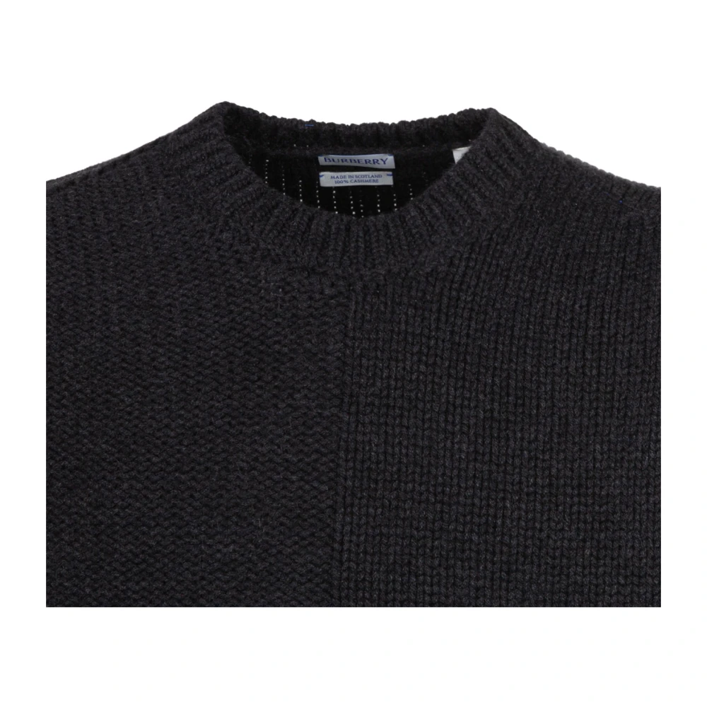 Burberry Houtskool Kasjmier Crew Neck Sweater Black Heren