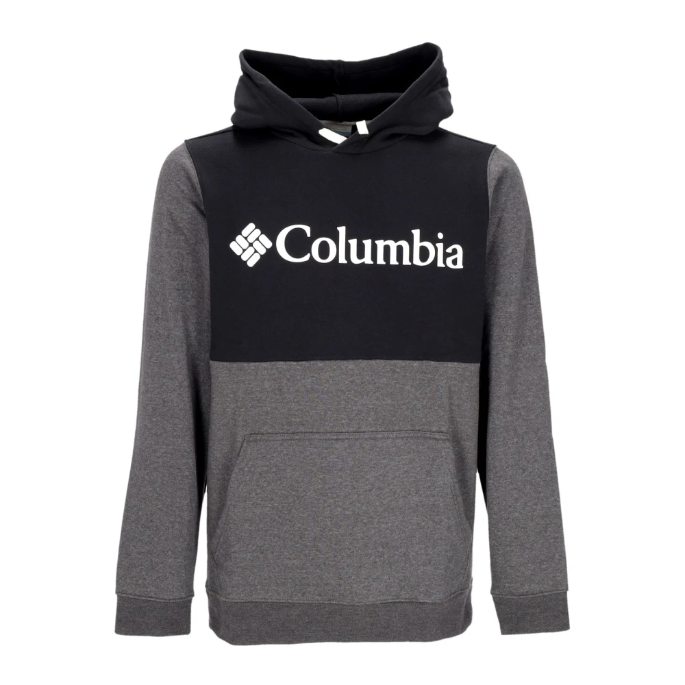Columbia Gray Hoodies, Male, Xl, Colorblock Hoodie With Kangaroo Pocket