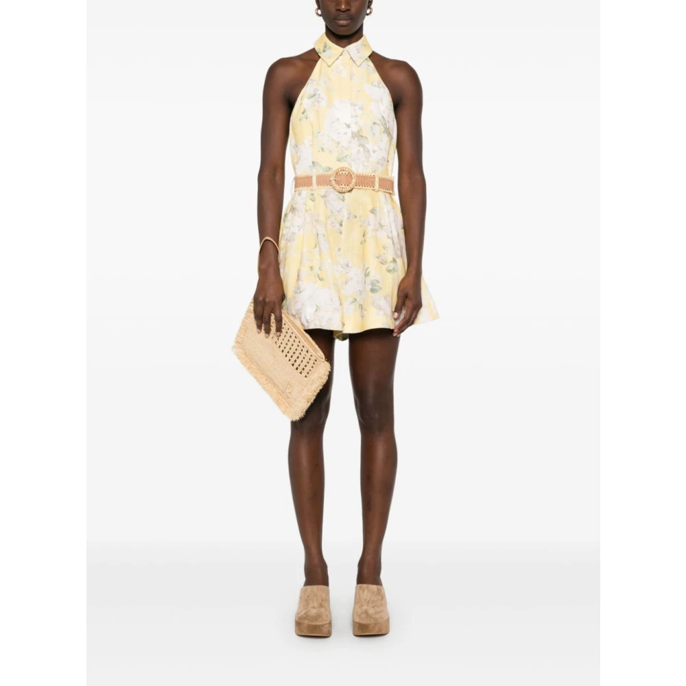 Zimmermann Halter Playsuit in Geel Yellow Dames