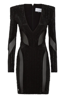 Padded Shoulder Mini Dress